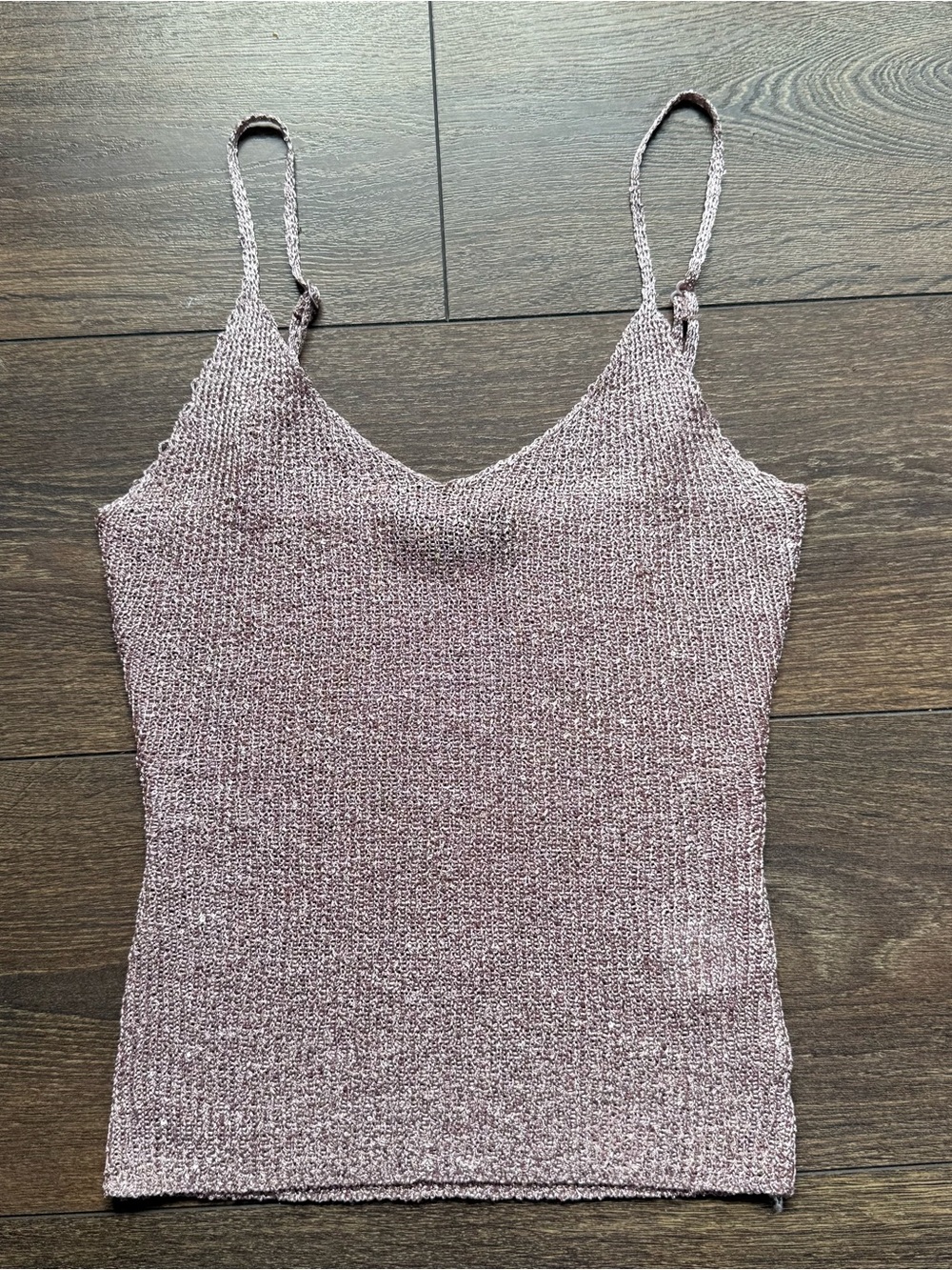 White Fox Boutique Pink Sparkle Sequin Knit Tank Top